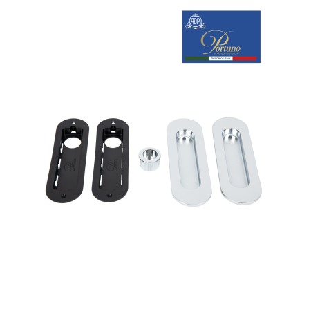 Дверная ручка PORTUNO для раздвижных дверей Стиль модерн. Артикул S.01.01. Полированный хром