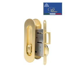 Дверная ручка PORTUNO для раздвижных дверей с замком. Стиль модерн Артикул S.03.07 Матовое золото