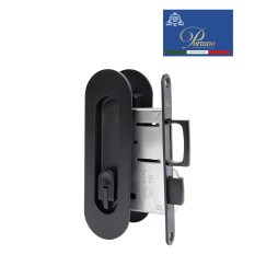 Дверная ручка PORTUNO для раздвижных дверей с замком. Стиль модерн Артикул S.03.03 Чёрный