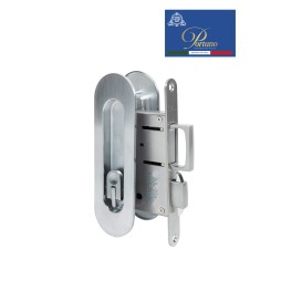 Дверная ручка PORTUNO для раздвижных дверей с замком. Стиль модерн Артикул S.03.02 Матовый хром