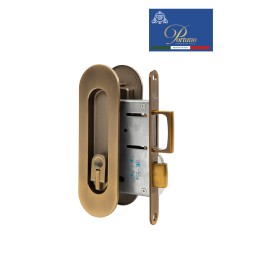 Дверная ручка PORTUNO для раздвижных дверей с замком. Стиль модерн Артикул S.03.11 Матовый кофе