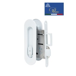 Дверная ручка PORTUNO для раздвижных дверей с замком. Стиль модерн Артикул S.03.04 Белый