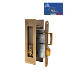 Дверная ручка PORTUNO для раздвижных дверей с замком. Стиль модерн Артикул S.04.11 Матовый кофе