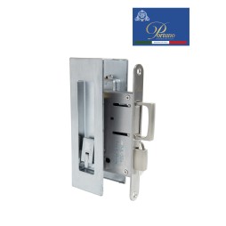 Дверная ручка PORTUNO для раздвижных дверей с замком. Стиль модерн Артикул S.04.02 Матовый хром