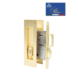 Дверная ручка PORTUNO для раздвижных дверей с замком. Стиль модерн Артикул S.04.07 Матовое золото