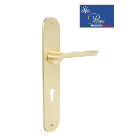 Дверная ручка на планке под цилиндр PORTUNO Punto 602.07CYL Матовое золото
