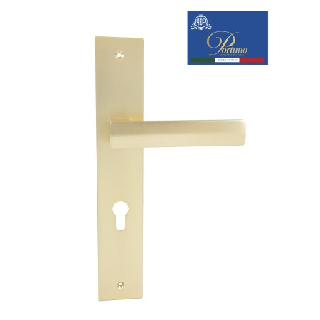 Дверная ручка на планке под цилиндр PORTUNO Alba 721.07CYL Матовое золото
