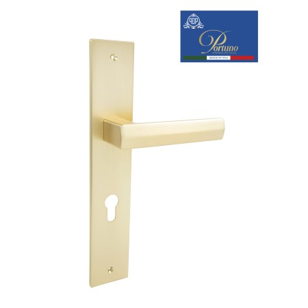 Дверная ручка на планке под цилиндр PORTUNO Alba 721.07CYL Матовое золото