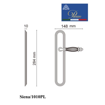 Дверная ручка на планке PORTUNO Siena 1010.01PL Полированный хром