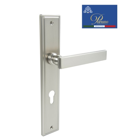 Дверная ручка на планке под цилиндр PORTUNO Star 820.14CYL Матовый никель