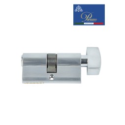 Цилиндровый механизм PORTUNO. Арт.CS60.02, 60м. (30+30), Цвет, Матовый хром. ключ-вертушка
