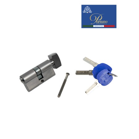 Цилиндровый механизм PORTUNO. Арт.CS60.05, 60м. (30+30), Цвет, Матовый графит. ключ-вертушка