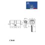 Цилиндровый механизм PORTUNO. Арт.CD60.01, 60м. (30+30), Цвет, Полированный хром. ключ-ключ