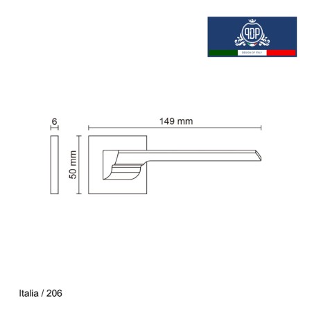 Дверная ручка на розетке Portuno Italia 206.14 Матовый никель