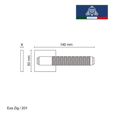 Дверная ручка на розетке Portuno Exa Zig 201.07 Матовое золото