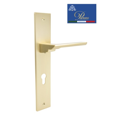 Дверная ручка на планке под цилиндр PORTUNO Italia 706.07CYL Матовое золото