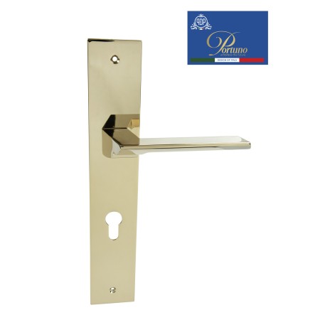 Дверная ручка на планке под цилиндр PORTUNO Italia 706.06CYL PVD Полированное золото