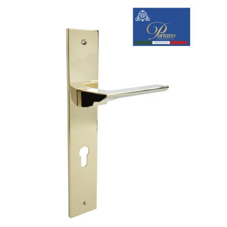 Дверная ручка на планке под цилиндр PORTUNO Italia 706.06CYL PVD Полированное золото