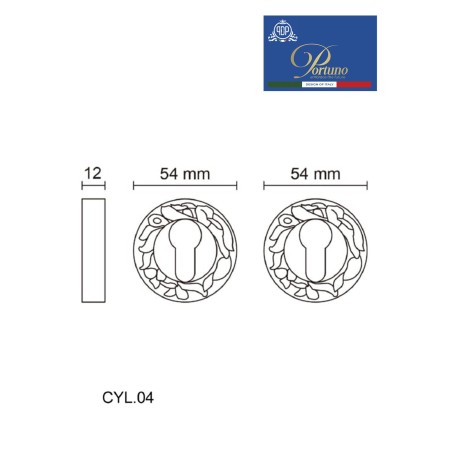 Накладка под цилиндр Portuno CYL.04 PVD Полированное золото CYL.04.06