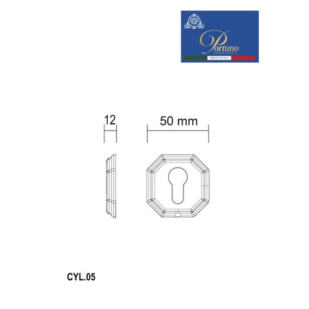 Накладка под цилиндр Portuno CYL.05 Полированный хром CYL.05.01