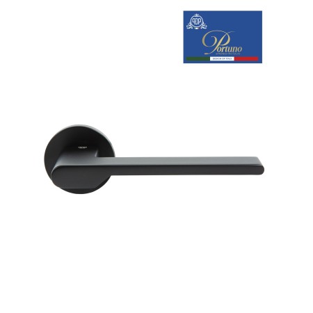 Дверная ручка на розетке Portuno Elegant 124.03 матово чёрный
