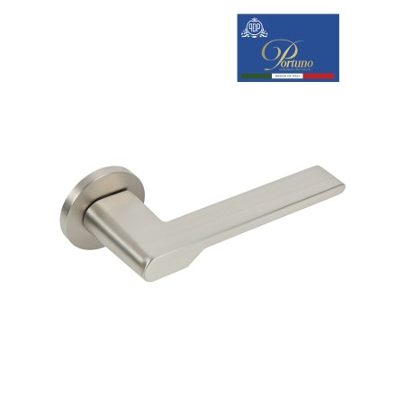 Дверная ручка на розетке Portuno Elegant 124.14 матовый никель