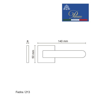Дверная ручка на розетке Portuno Fedra 213.01 Полированный хром