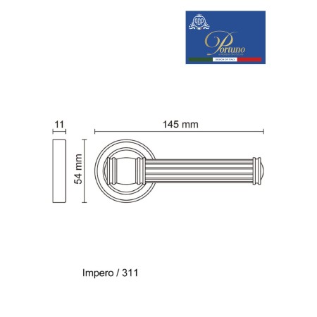 Дверная ручка на розетке Portuno Impero 311.11 Матовый кофе