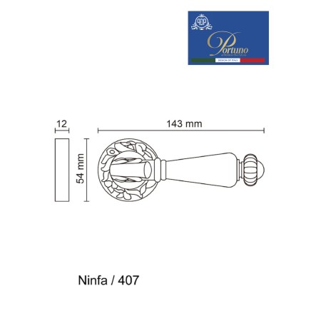 Дверная ручка на розетке Portuno Ninfa 407.11 Матовый кофе