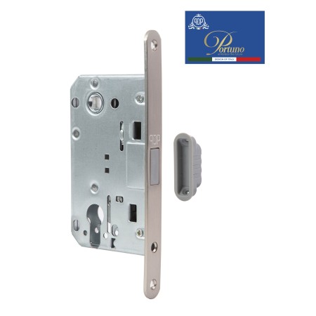 Дверной замок магнитный под цилиндр Portuno PM-10.14 Матовый никель