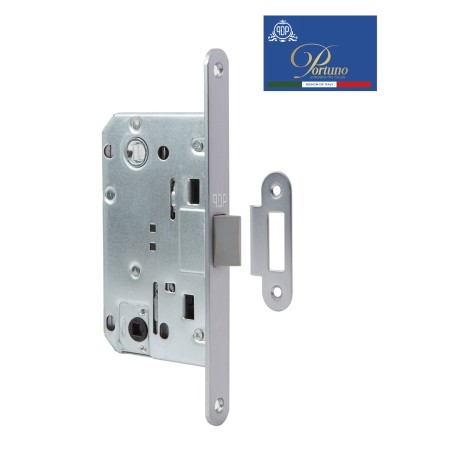 Дверной замок-защелка бесшумный сантехнический Portuno PP-WC.09.02 Матовый хром